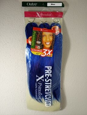 2 Packs X-Pression Pre-Stretched Ultra Braid - Blue 42"